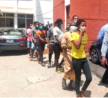 Some of the suspected secessionists being led out of the court premises