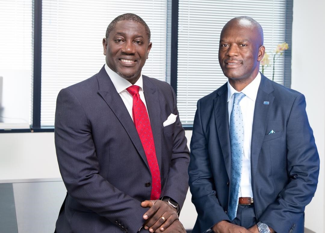  Mr Daniel Wilson Addo, MD of CBG (left) and Mr Darlington Munhuwani, CEO of Allianz Insurance 