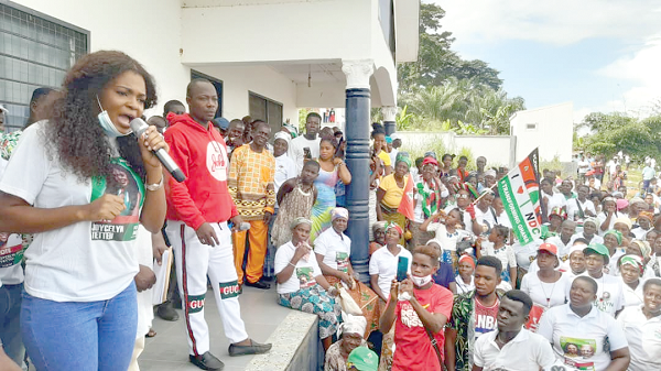Ms Joycelyn Tetteh addressing her supporters