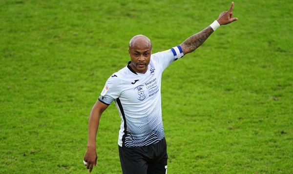 Andre Ayew on target as Swansea move up to second in Championship