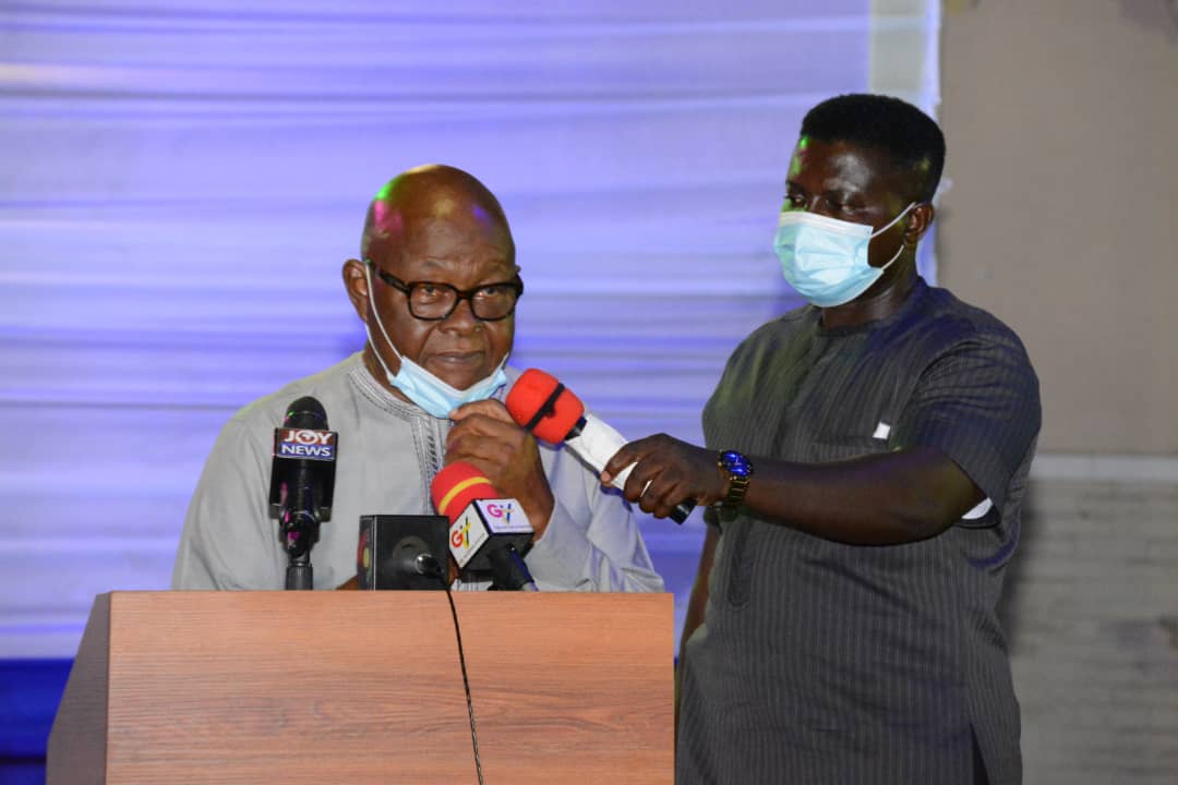 Prof. Aaron Mike Oquaye addressing the party supporters