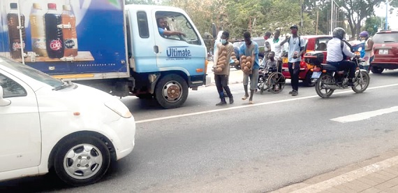 Yam sellers have invaded some principal streets in Accra
