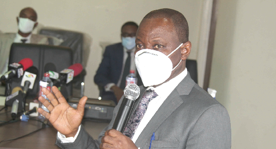  Dr Patrick Kuma-Aboagye, Director-General of the Ghana Health Service, speaking at a press briefing on polio vaccination in Accra. Picture: GABRIEL AHIABOR