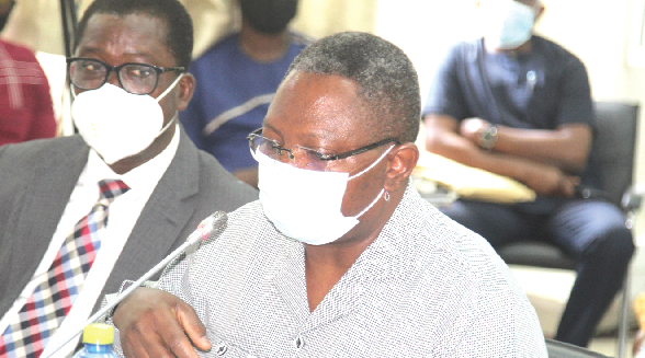 Mr Kyeremeh Atuahene answering questions before the Public Accounts Committee in Parliament, Accra. Picture: GABRIEL AHIABOR