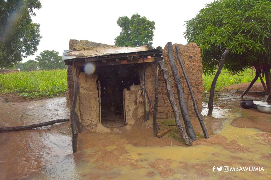 Daari Pogo, was forced to live in this dilapidated 5 meters by 6 meter mud hut with her grand daughter Adjara after her abandonment