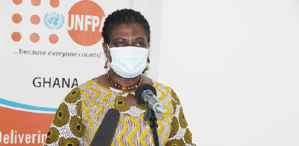  Ms Malonin Asibi, speaking at the meeting.  Picture: ESTHER ADJEI