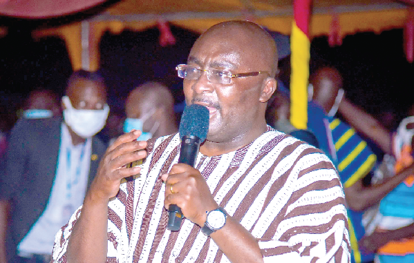 Dr Mahamudu Bawumia speaking during the tour