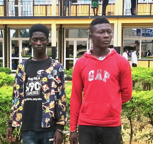 The two teenagers after their arrest
