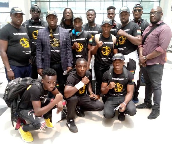 The Black Bombers team and officials before departing for the Olympics qualifier in Senegal