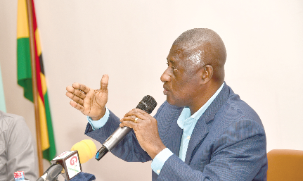 Mr Samuel Tettey, Deputy Chairman in charge of Operations, EC addressing the participants at the dialogue. Pictures: EBOW HANSON