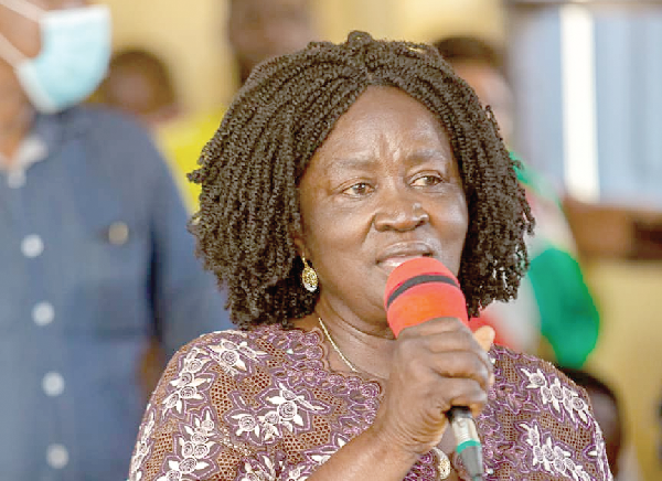 Professor Naana Jane Opoku-Agyemang addressing the Sekondi Traditional Council 