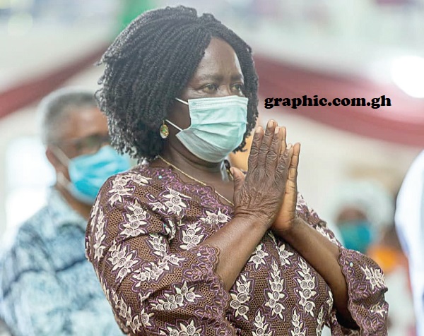 Prof. Naana Jane Opoku-Agyemang at the church service