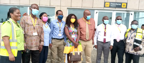 The AWA team with some airport officials after inspecting the facility