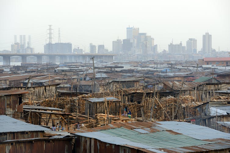 Makoko neighbourhood in Lagos, initially founded as a fishing village. Frédéric Soltan/Corbis via Getty Images