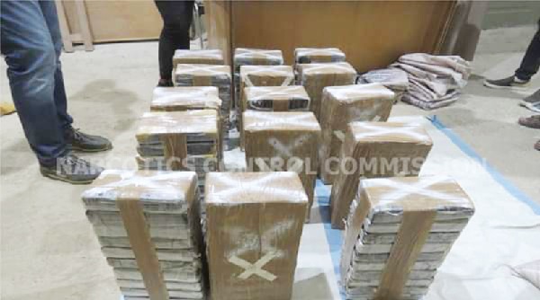 Some of the slabs of cocaine 