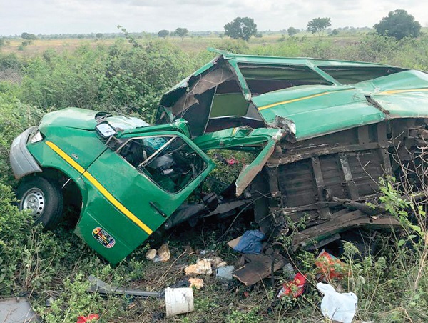 One of the vehicles after the accident