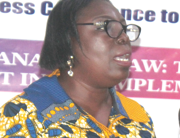 Ms Wilhelmina Mensah (inset), Director, Commonwealth Human Rights Initiative (CHRI), Africa Office, reading the press statement. Picture: Maxwell Ocloo 