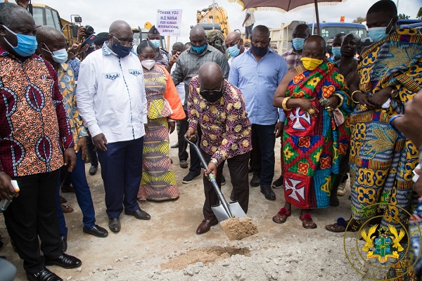 President Akufo-Addo cuts sod for Kumasi-Obuasi Railway Line