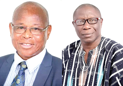 Benjamin Kpodo — MP for Ho Central (left) and Mr Prosper Pi-Bansah —  NPP candidate