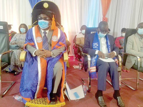 Professor David Kofi Essumang (left) and Dr K.K. Sarpong (right) at the Congregation