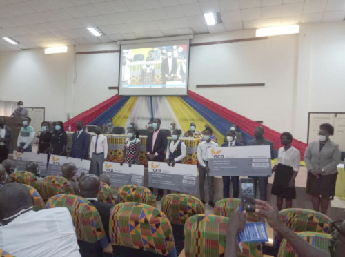 Some awardees with their prizes at the ceremony