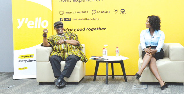 Nana Kwasi Gyan-Apenteng (left) answering a question from Madam  Miriam Osei Agyeman, the Moderator. Picture: ALBERTA MORTTY