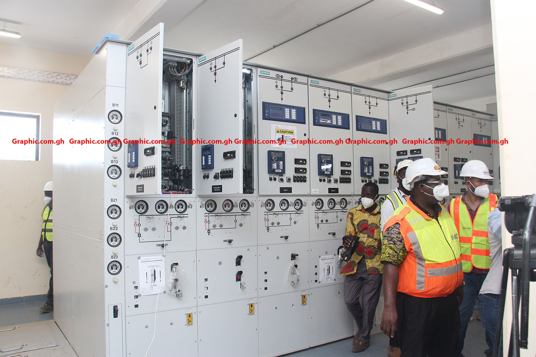 The Minister of Energy, Dr Matthew Opoku Prempeh on Tuesday, April 20, 2021 inspected ongoing works at the Bulk Power Supply Point (BPS) being constructed at Pokuase which is 95 per cent complete and on schedule for handover to the government at the end of July 2021.