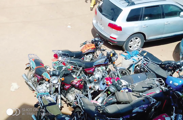 Some motorbikes impounded by the police