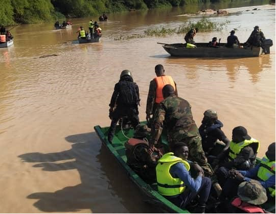 The military team on the Pra River where the operation took off