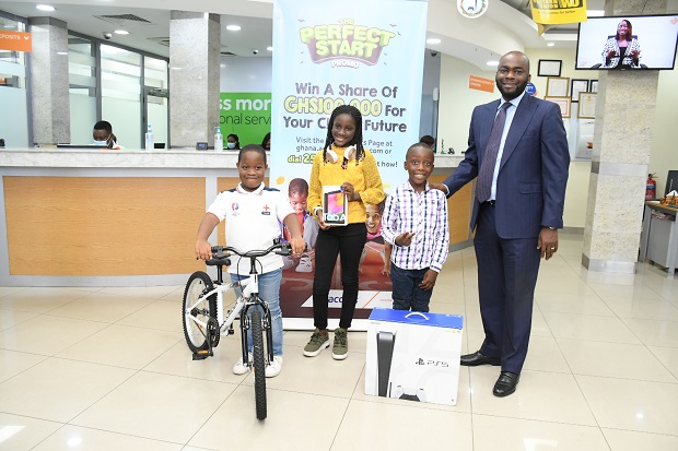 Olumide Olatunji with top three winners of the Access Got Talent