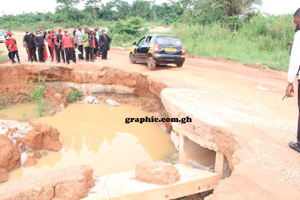 The deplorable Sakora-Wonoo road. Picture: EMMANUEL BAAH