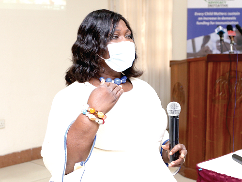 • Mrs Cecilia Senoo, Executive Director, Hope for Future Generations, addressing the participants. Picture: NII MARTEY M. BOTCHWAY