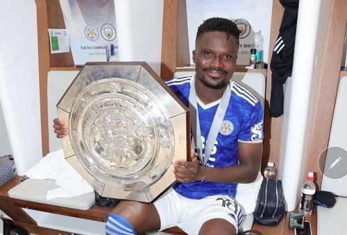 Daniel Amartey with the Community Shield trophy