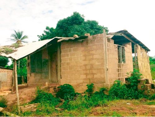 A dilapidated building in the community