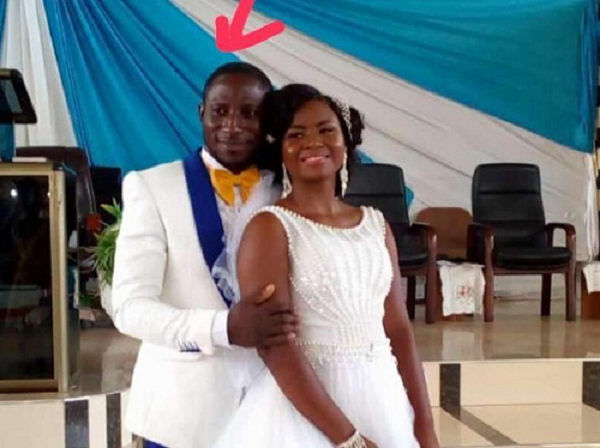 The suspect, Emmanuel Okyere Baffour (arrowed)