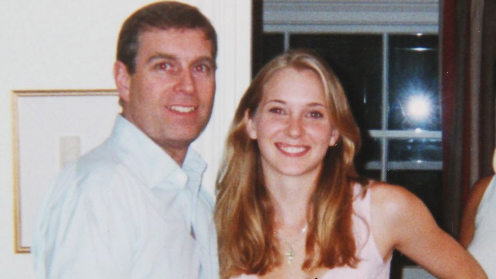 Virginia Giuffre, then Roberts, was pictured with Prince Andrew in London in 2001