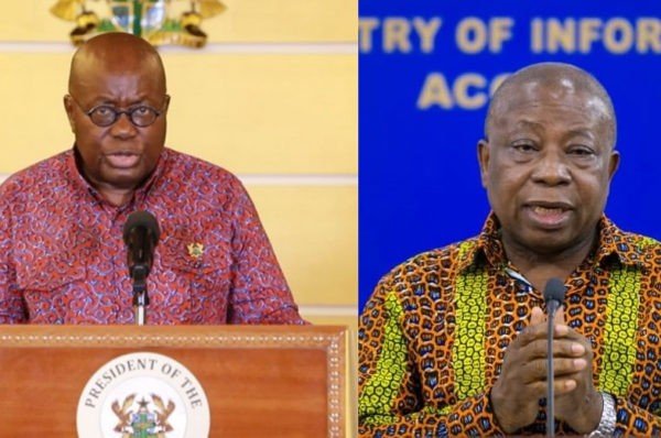 President Nana Addo Dankwa Akufo-Addo and Minister of Health, Kwaku Agyeman-Manu,