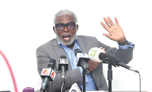 Mr Kofi Kapito, Chief Executive Officer, Consumer Protection Agency, addressing the media