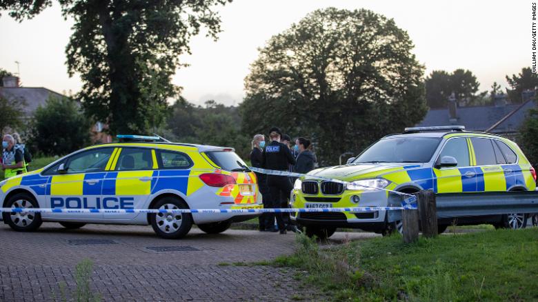 Police at the scene of the shooting in Keyham, Plymouth.