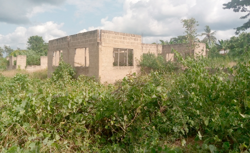 A section of the uncompleted CHPS compound at Asuogya Zevor