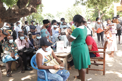 Vaccination exercise at the Korle Bu Police Station centre