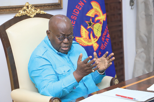 President Akufo-Addo addressing members of the Anti-Corruption Coalition at the Jubilee House