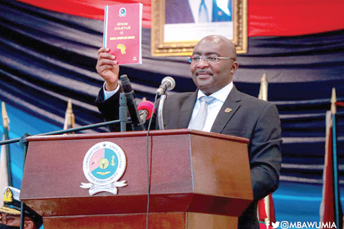 Dr Mahamudu Bawumia launching the journal