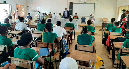  Mr Stephen Yakubu, the Upper East Regional Minister, addressing students of the Zuarungu Nursing and Midwifery Training College