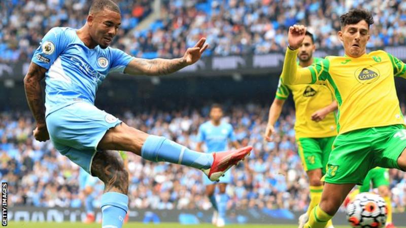 Gabriel Jesus made his first start of the season in Manchester City's big win on Saturday
