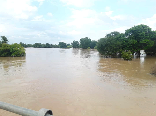 FLASH BACK: Farmlands around the Pwalugu Bridge in the Talensi District submerged by floods last year