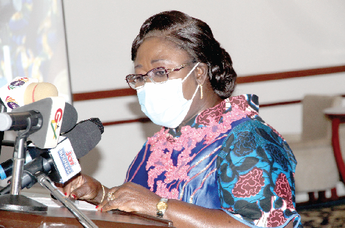 Mrs Akosua Frema Osei-Opare (right), Chief of Staff, addressing the participants. Picture: ESTHER ADJEI