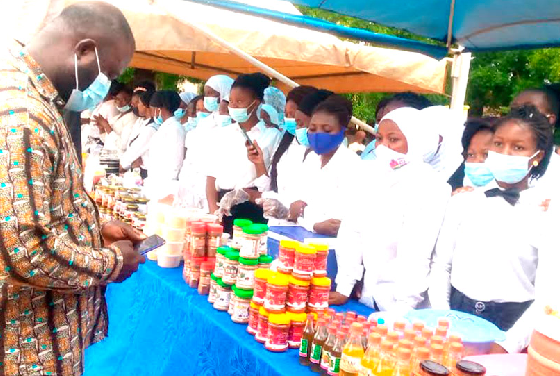 • Some of the HCTM students of TaTU displaying teir products at the exhibition