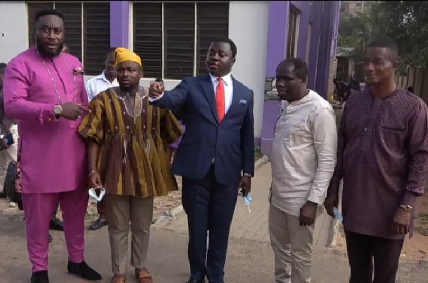  • Rev. John Ntim Fordjour (middle), Deputy Minister of Education; Dr. Joseph Kobina Essibu (2nd right), Director of Ideal College, and Mr. I.K. Mensah (right), President of the Conference of Heads of Second Cycle Schools. With them are some staff members of Ideal College