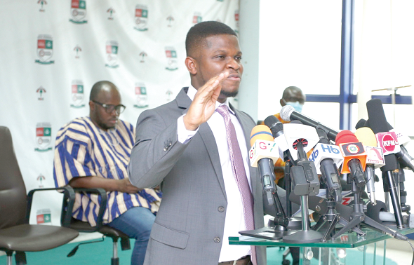 Mr Sammy Gyamfi addressing the media